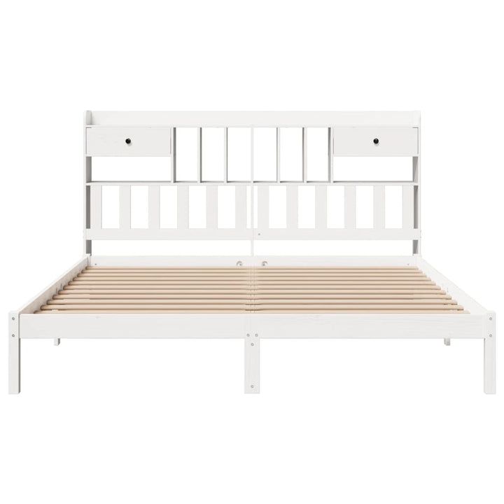 seng med reol uden madras 180x200 cm massivt fyrretræ hvid