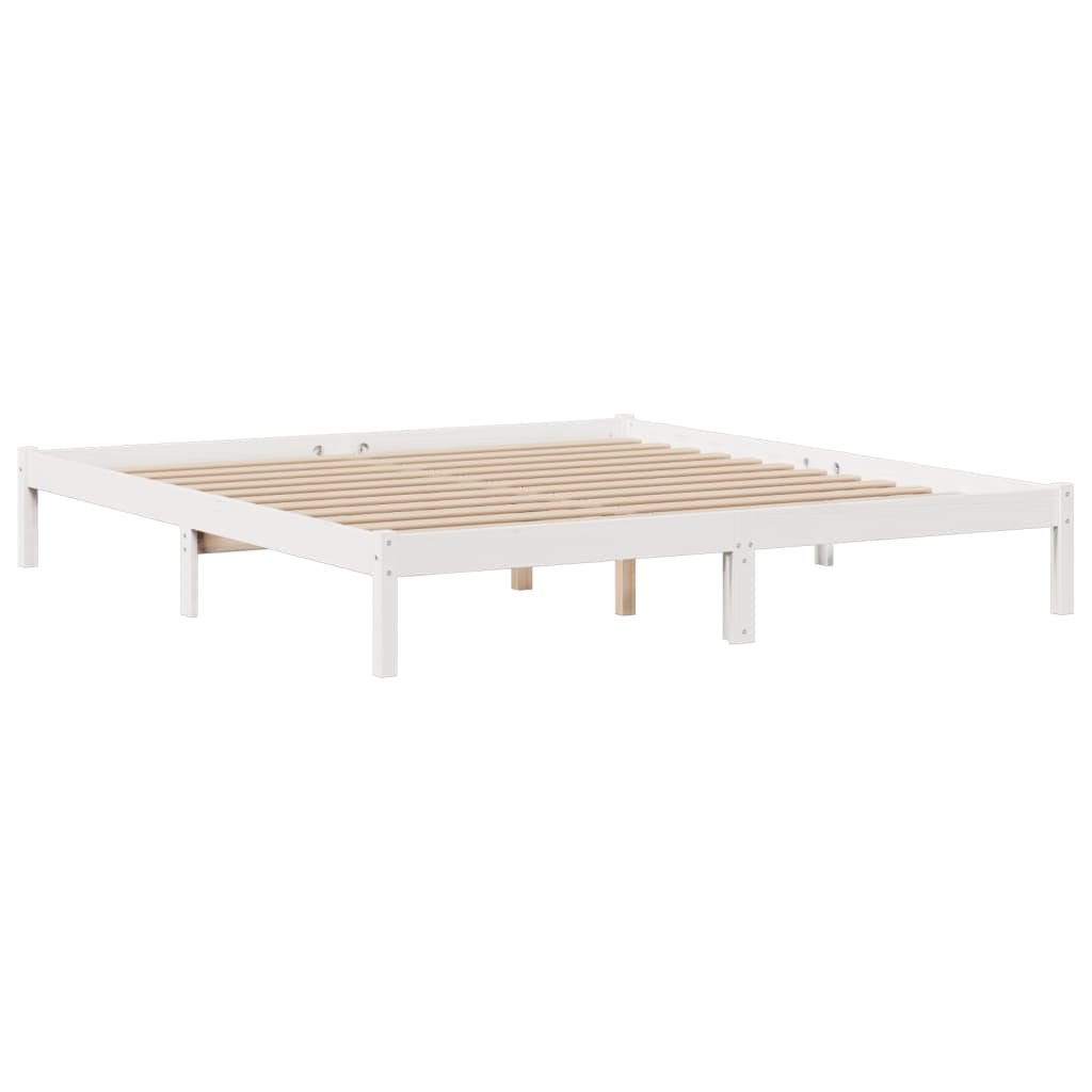 seng med reol uden madras 180x200 cm massivt fyrretræ hvid