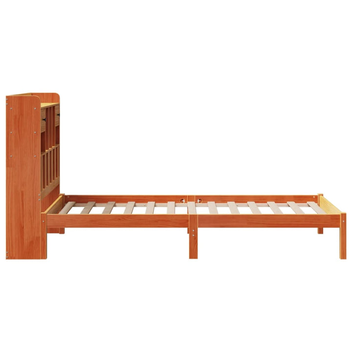seng med reol uden madras 100x200cm massivt fyrretræ gyldenbrun
