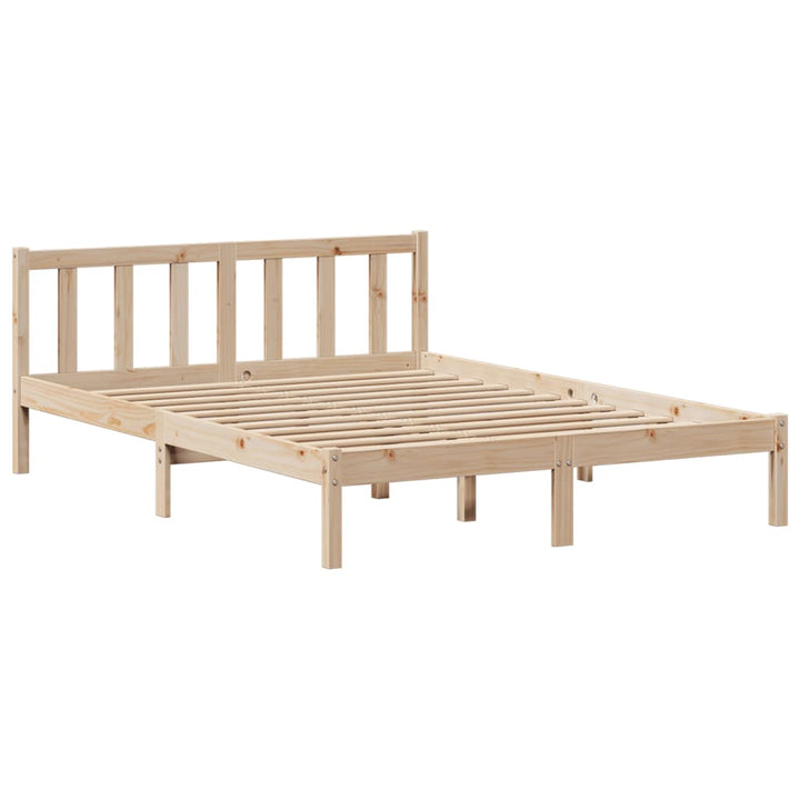 seng med reol uden madras 135x190 cm massivt fyrretræ