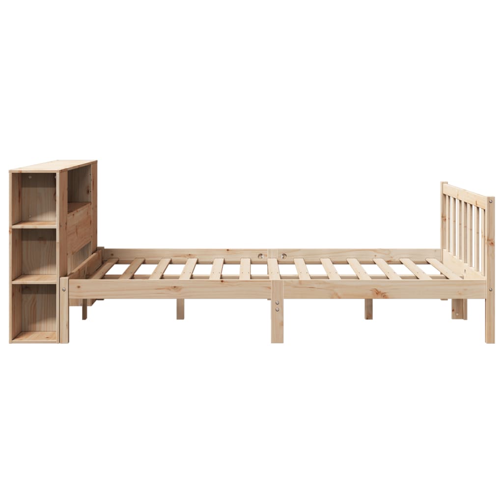 seng med reol uden madras 135x190 cm massivt fyrretræ