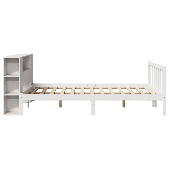 seng med reol uden madras 160x200 cm massivt fyrretræ hvid