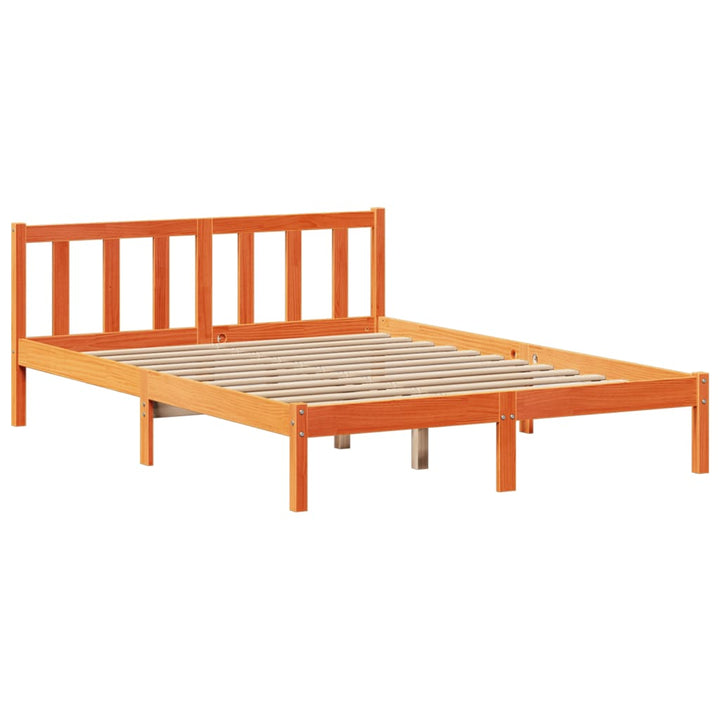 seng med reol uden madras 150x200cm massivt fyrretræ gyldenbrun