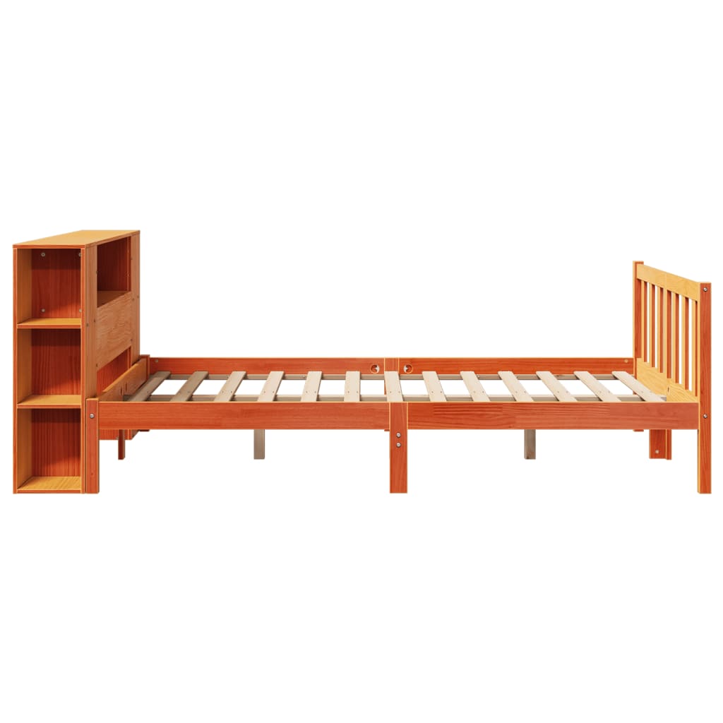 seng med reol uden madras 150x200cm massivt fyrretræ gyldenbrun