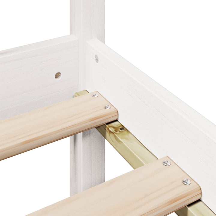 seng med reol uden madras 75x190 cm massivt fyrretræ hvid
