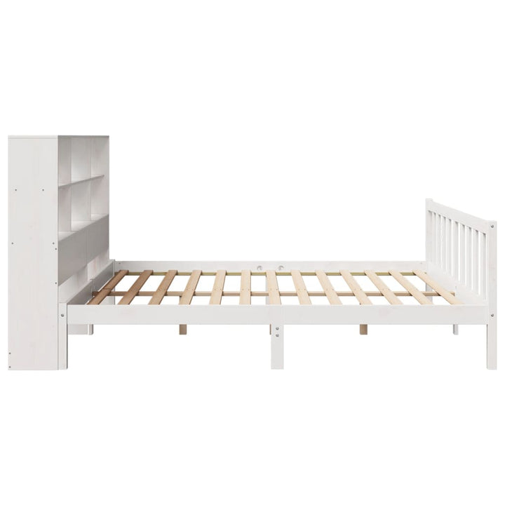 seng med reol uden madras 180x200 cm massivt fyrretræ hvid