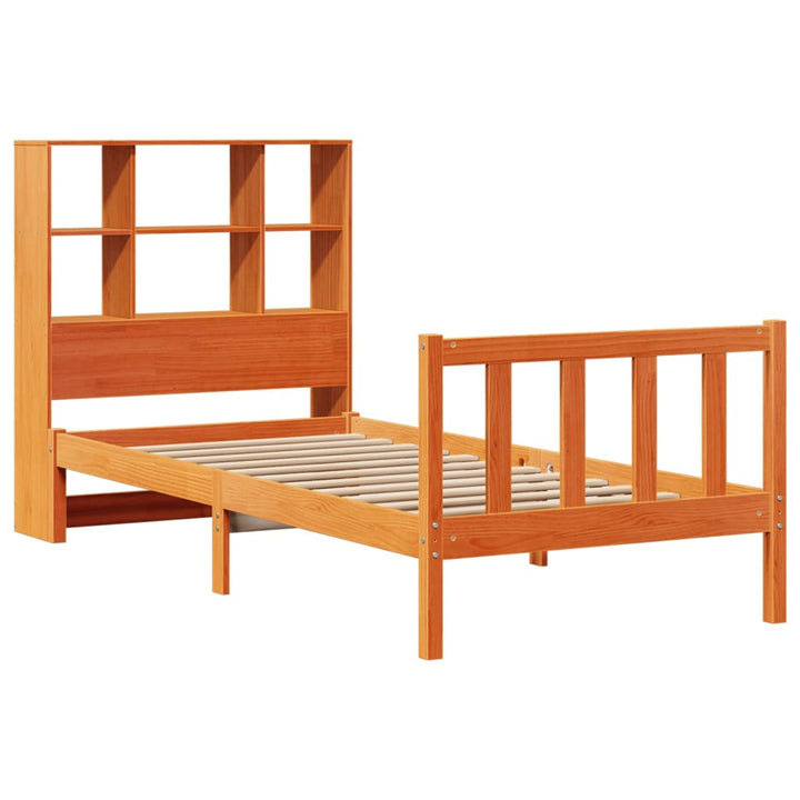 seng med reol uden madras 75x190 cm massivt fyrretræ gyldenbrun