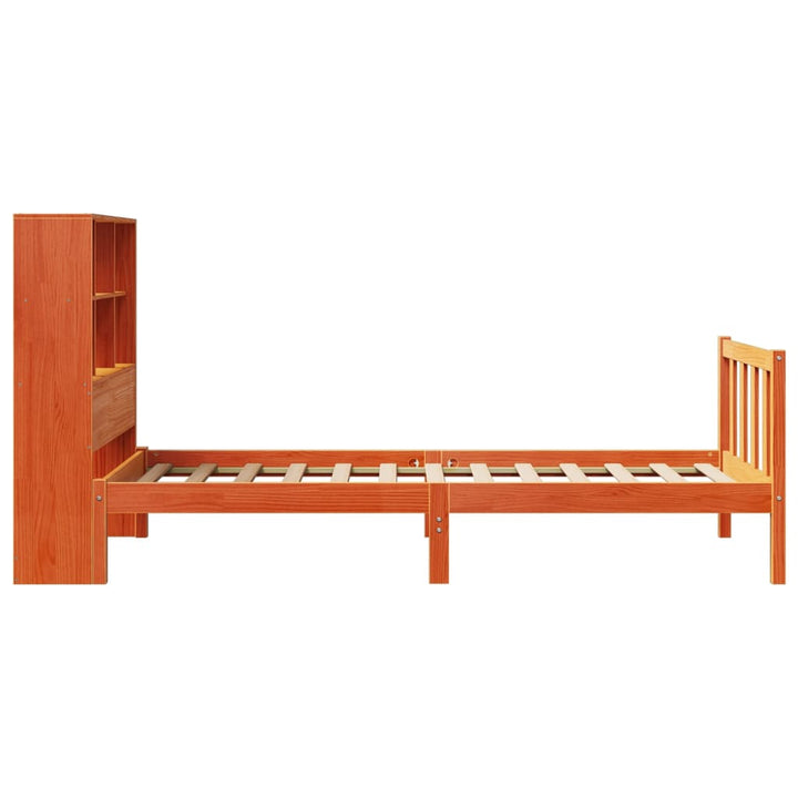 seng med reol uden madras 75x190 cm massivt fyrretræ gyldenbrun