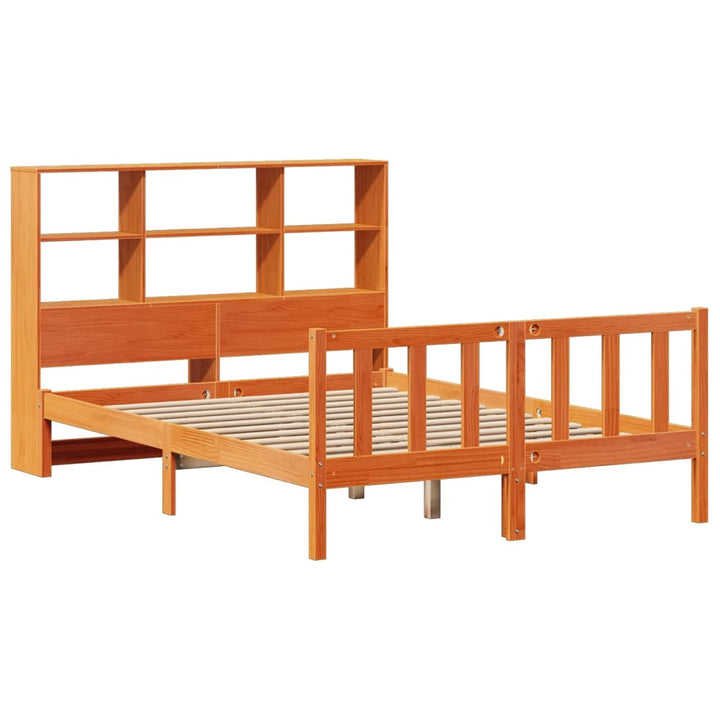 seng med reol uden madras 150x200cm massivt fyrretræ gyldenbrun