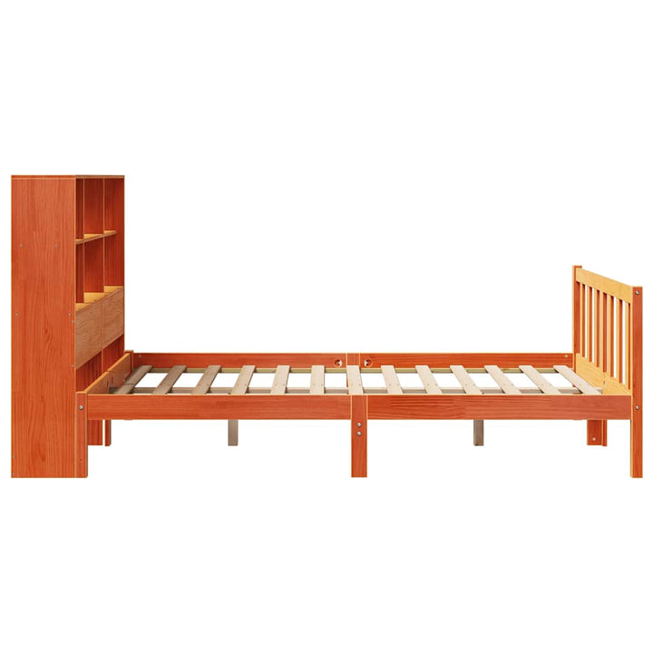 seng med reol uden madras 160x200cm massivt fyrretræ gyldenbrun