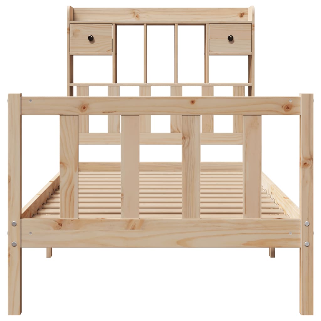 seng med reol uden madras 75x190 cm massivt fyrretræ