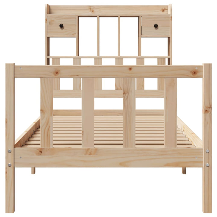 seng med reol uden madras 75x190 cm massivt fyrretræ
