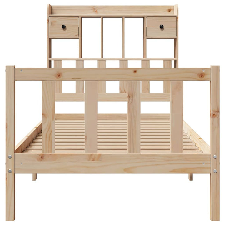 seng med reol uden madras 90x190 cm massivt fyrretræ