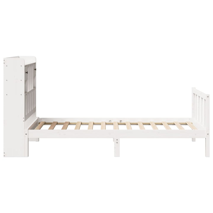 seng med reol uden madras 90x190 cm massivt fyrretræ hvid
