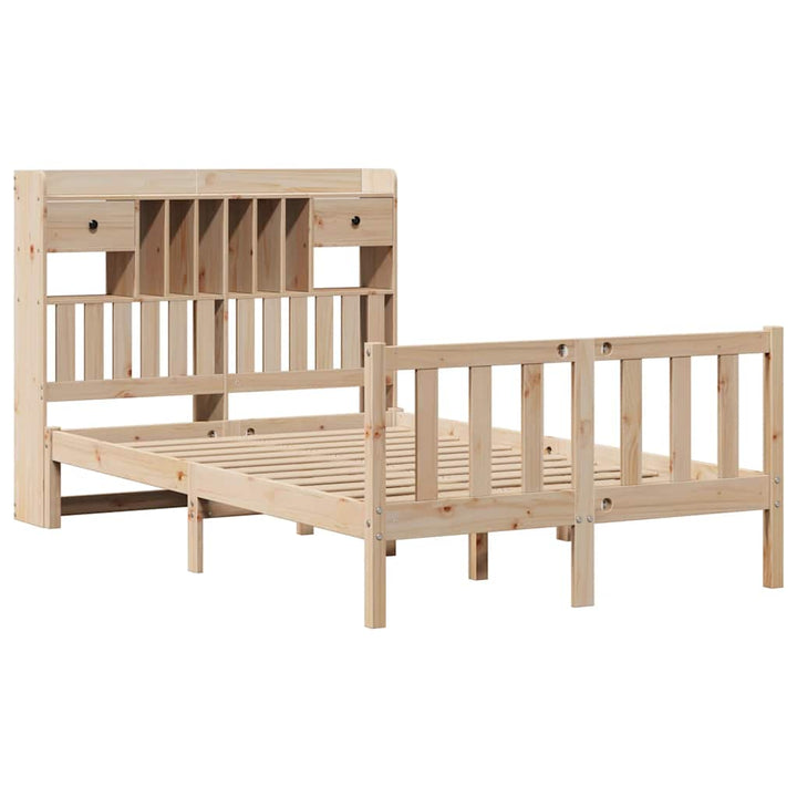 seng med reol uden madras 135x190 cm massivt fyrretræ