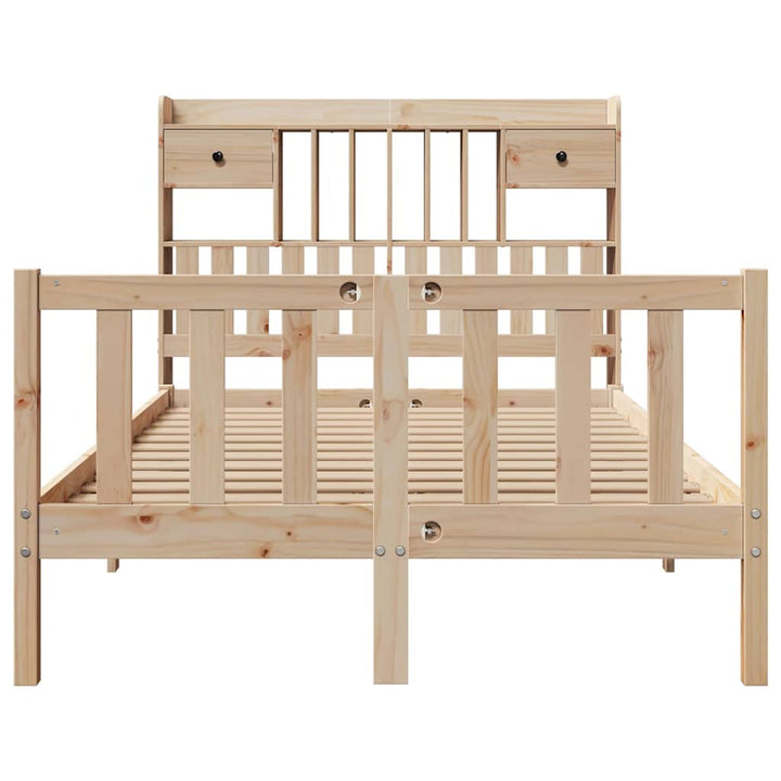 seng med reol uden madras 135x190 cm massivt fyrretræ