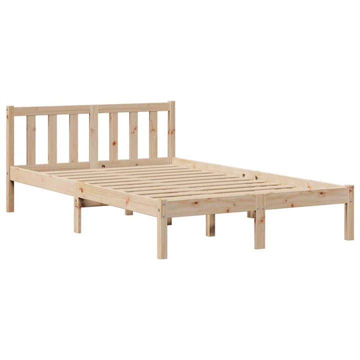 seng med reol uden madras 135x190 cm massivt fyrretræ