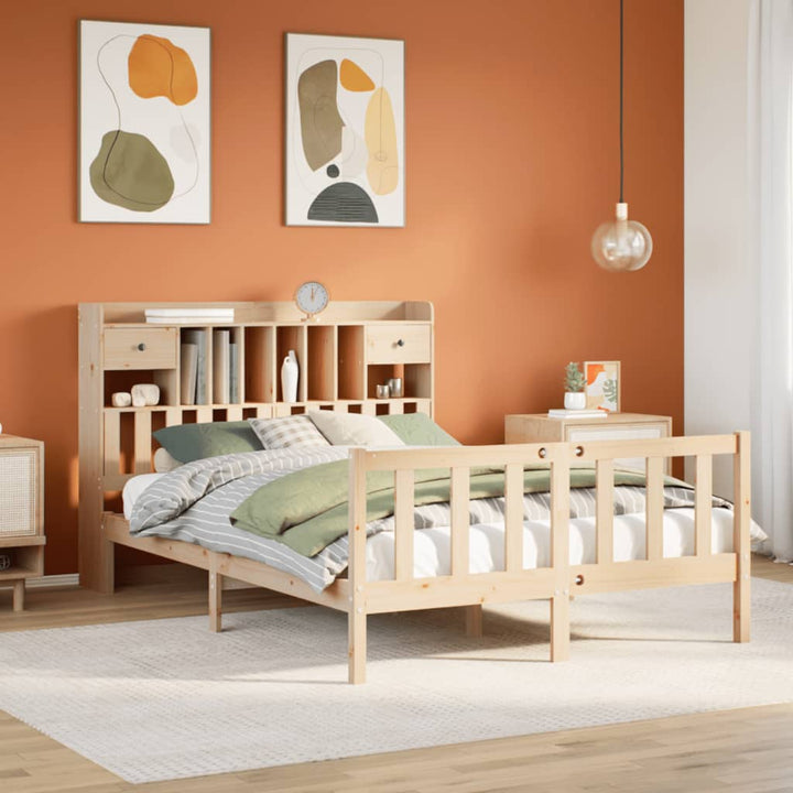 seng med reol uden madras 140x200 cm massivt fyrretræ