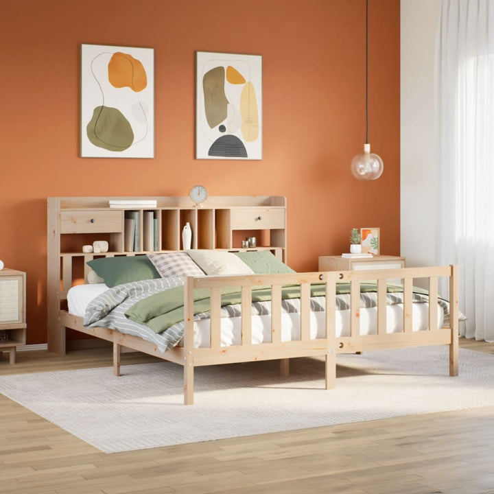 seng med reol uden madras 180x200 cm massivt fyrretræ