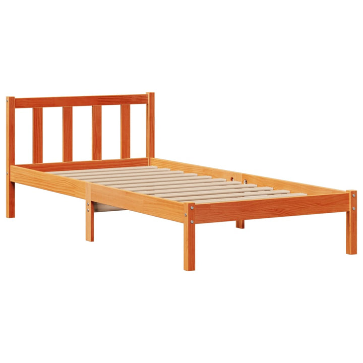 seng med reol uden madras 75x190 cm massivt fyrretræ gyldenbrun