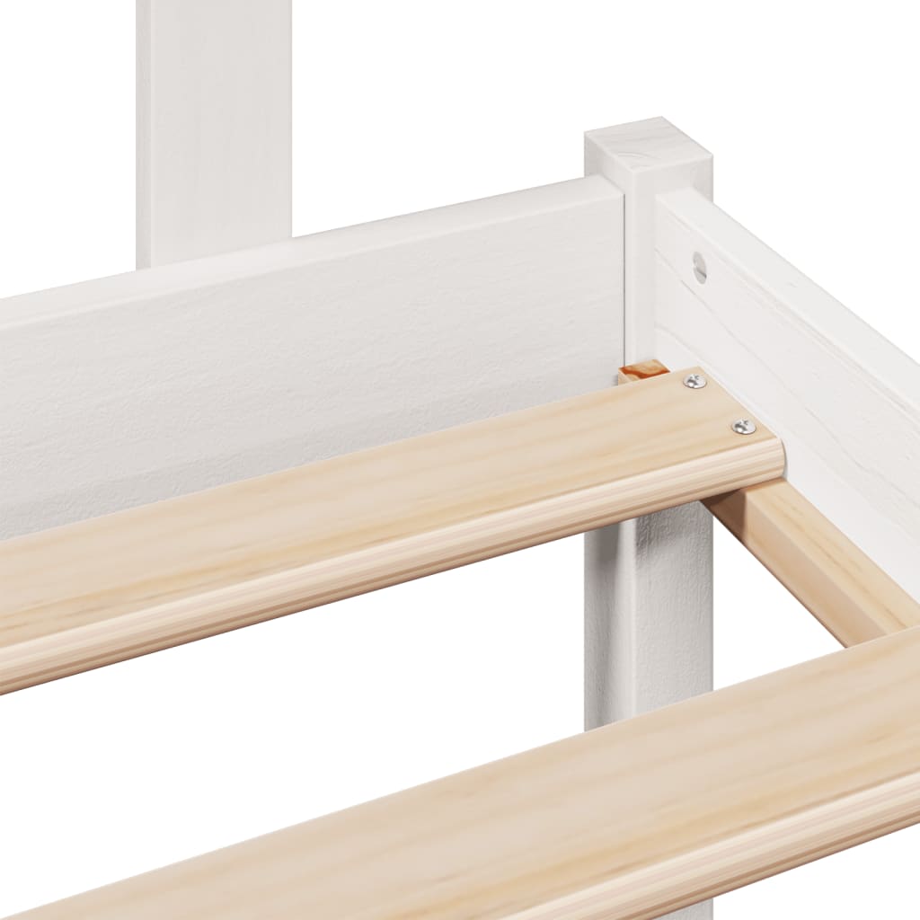 seng med reol uden madras 140x190 cm massivt fyrretræ hvid