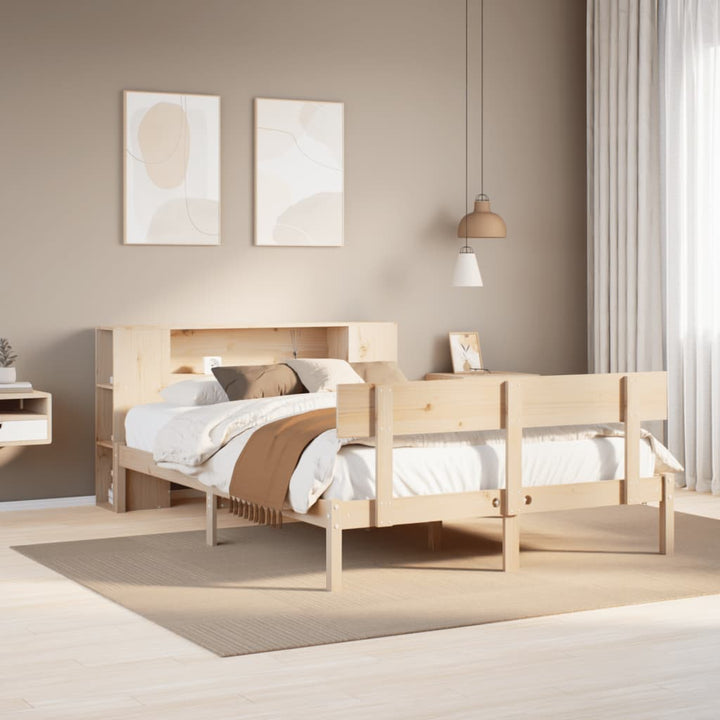 seng med reol uden madras 160x200 cm massivt fyrretræ