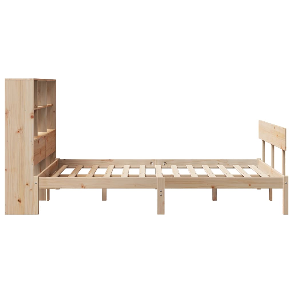 seng med reol uden madras 160x200 cm massivt fyrretræ