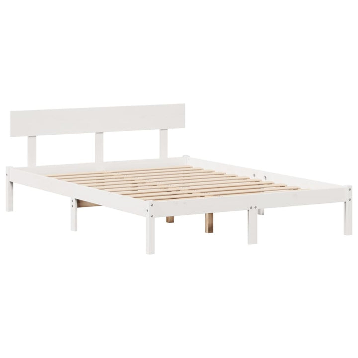 seng med reol uden madras 160x200 cm massivt fyrretræ hvid