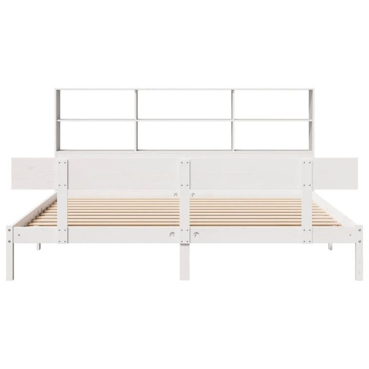 seng med reol uden madras 180x200 cm massivt fyrretræ hvid