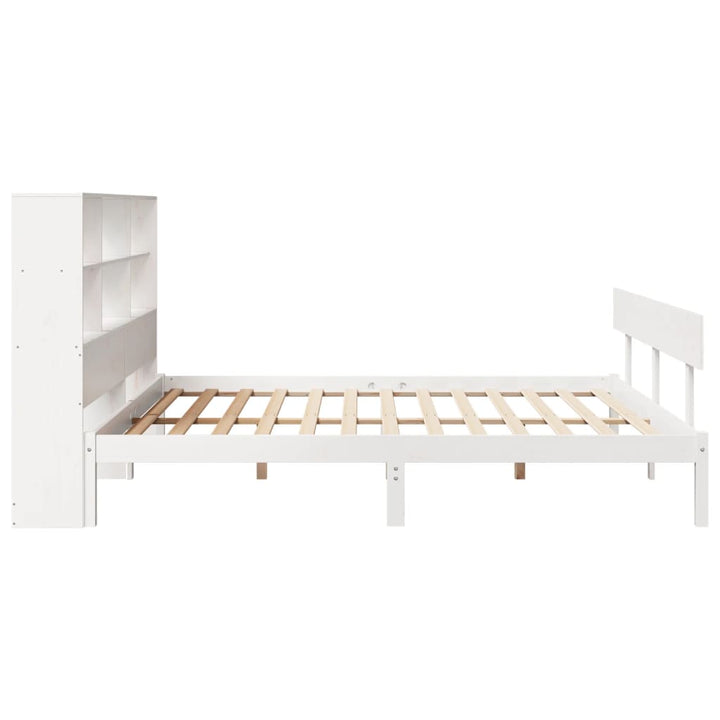 seng med reol uden madras 180x200 cm massivt fyrretræ hvid