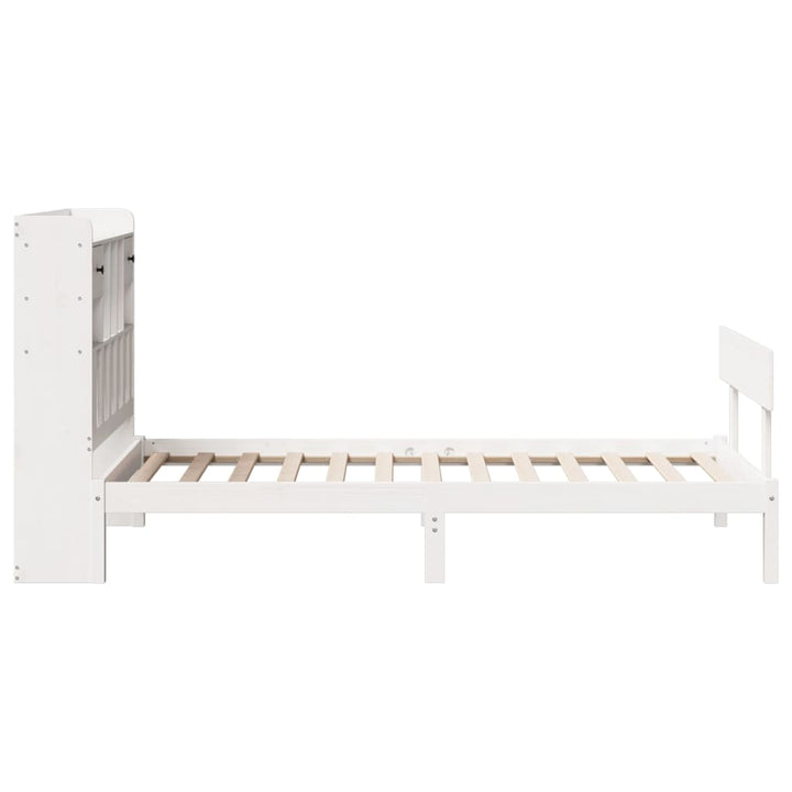 seng med reol uden madras 90x190 cm massivt fyrretræ hvid