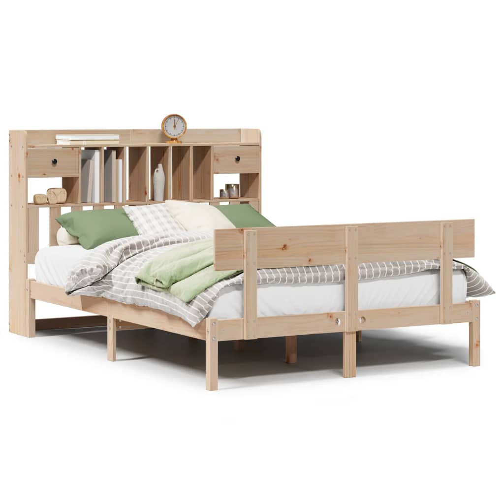 seng med reol uden madras 140x190 cm massivt fyrretræ