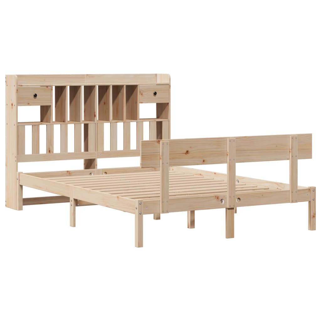 seng med reol uden madras 140x190 cm massivt fyrretræ