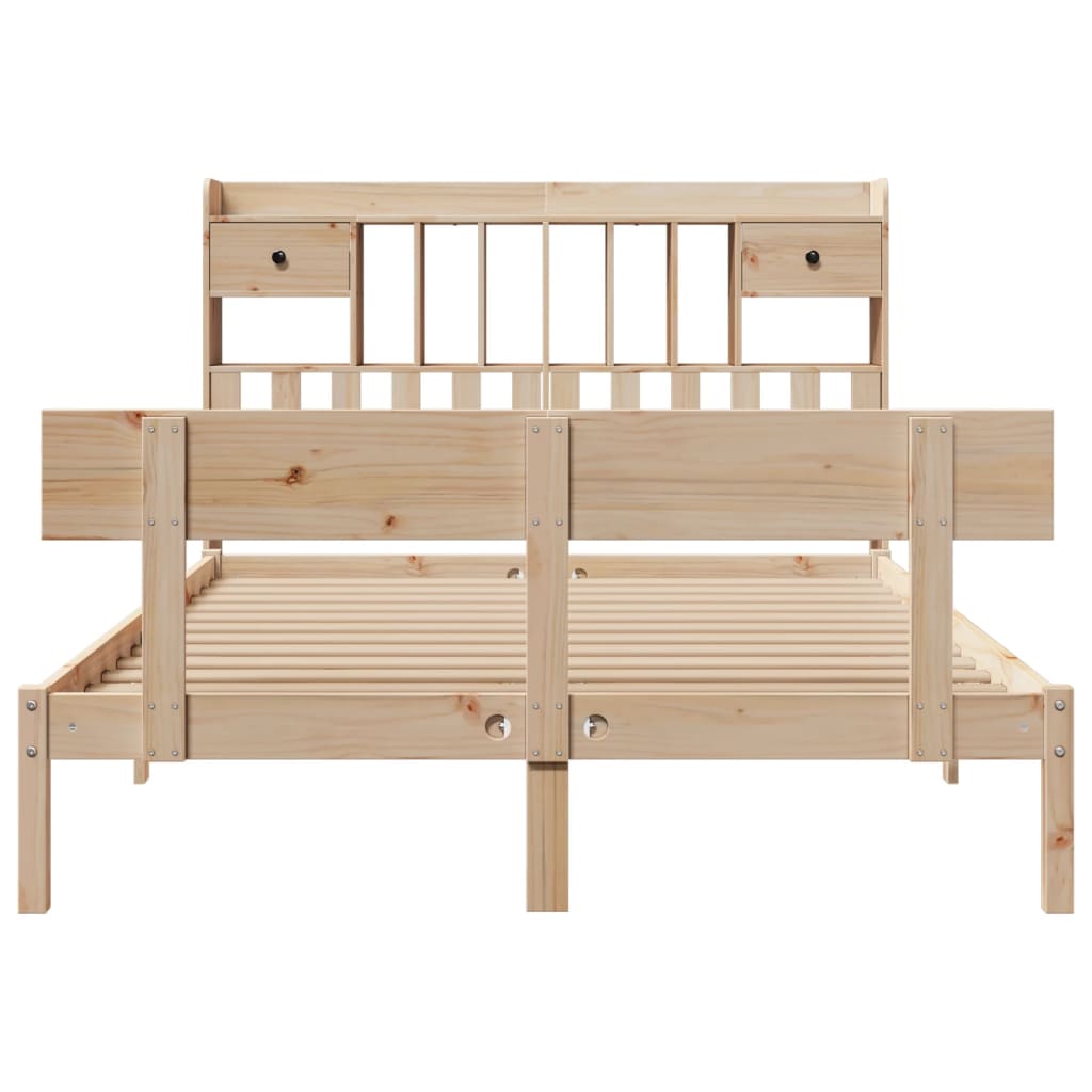 seng med reol uden madras 140x190 cm massivt fyrretræ