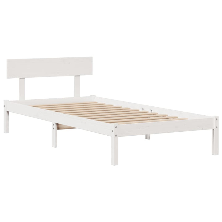 seng med reol uden madras 90x200 cm massivt fyrretræ hvid