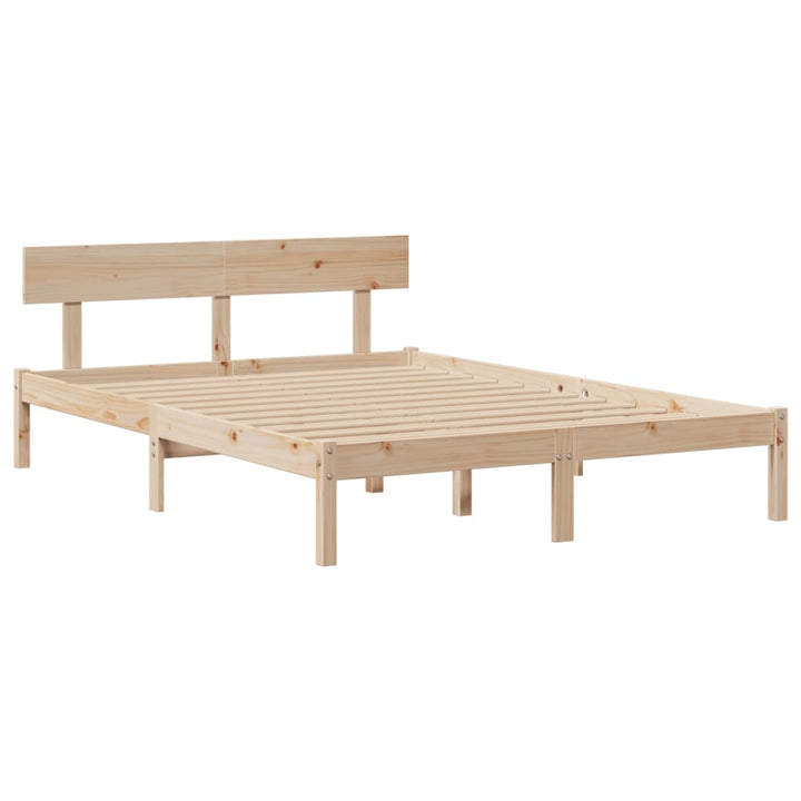seng med reol uden madras 140x200 cm massivt fyrretræ