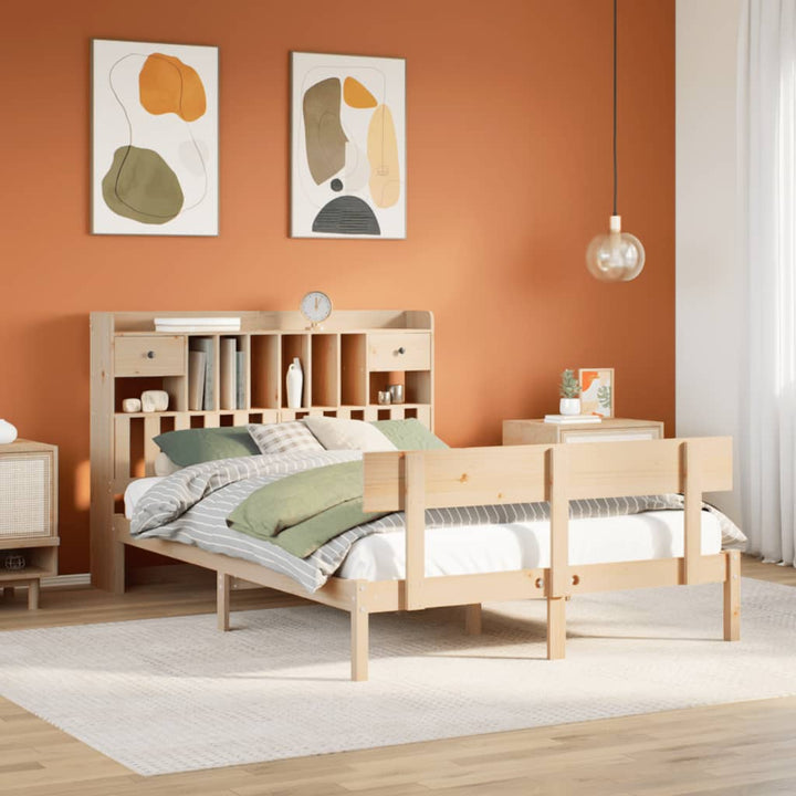 seng med reol uden madras 140x200 cm massivt fyrretræ