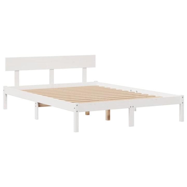 seng med reol uden madras 160x200 cm massivt fyrretræ hvid