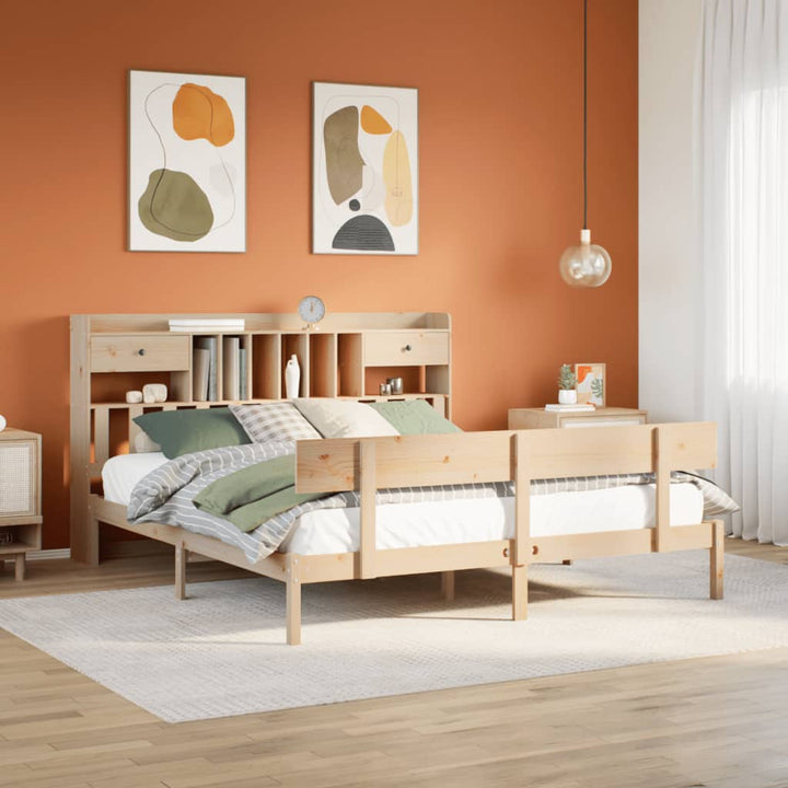 seng med reol uden madras 180x200 cm massivt fyrretræ