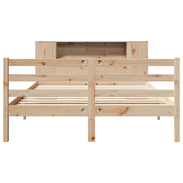seng med reol uden madras 135x190 cm massivt fyrretræ