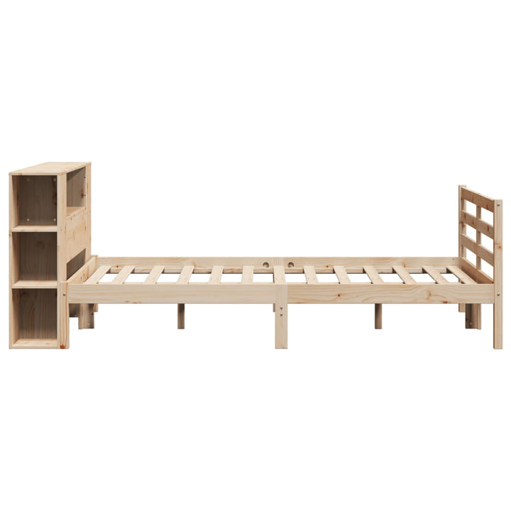 seng med reol uden madras 135x190 cm massivt fyrretræ
