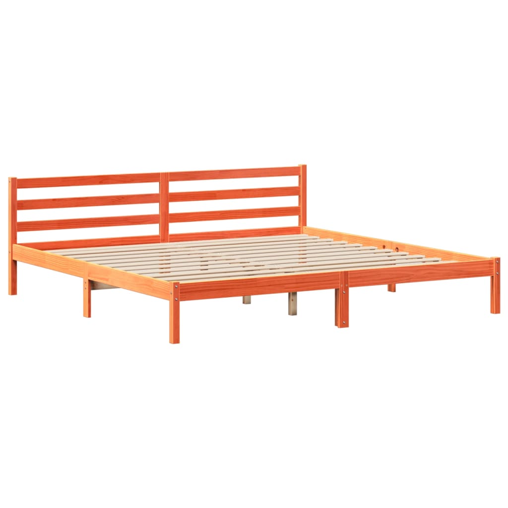 seng med reol uden madras 200x200cm massivt fyrretræ gyldenbrun