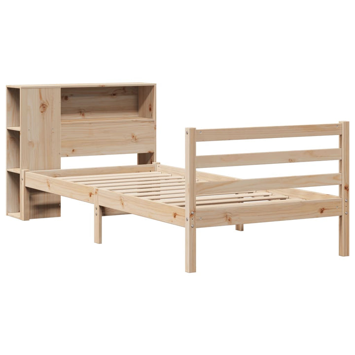 seng med reol uden madras 75x190 cm massivt fyrretræ