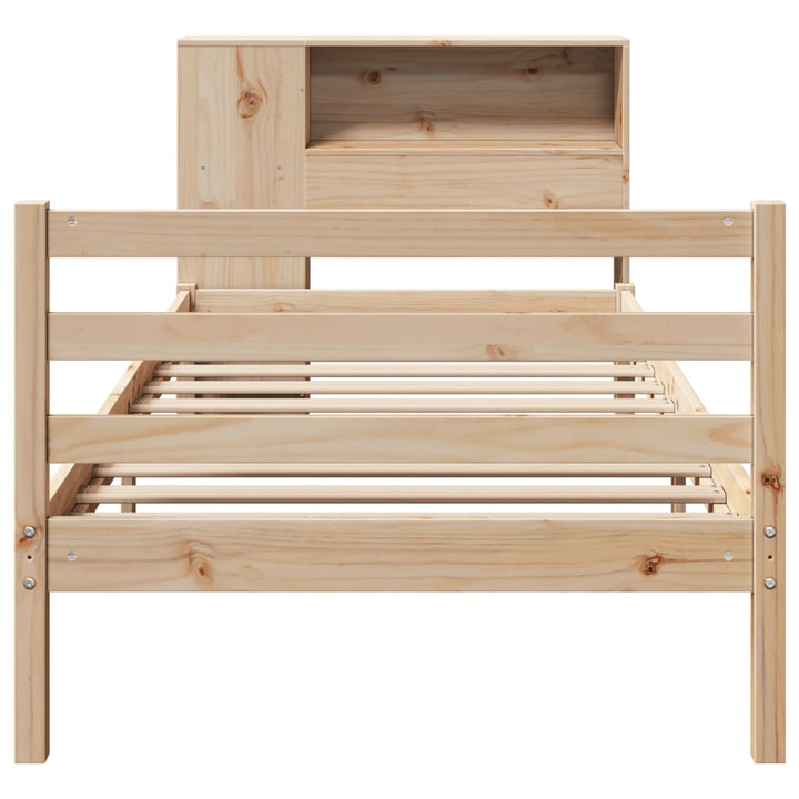 seng med reol uden madras 75x190 cm massivt fyrretræ