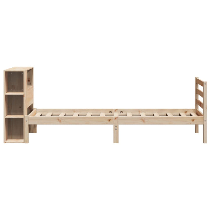 seng med reol uden madras 75x190 cm massivt fyrretræ