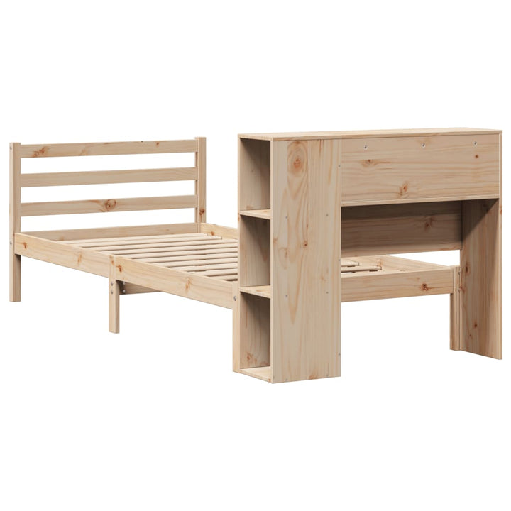 seng med reol uden madras 75x190 cm massivt fyrretræ