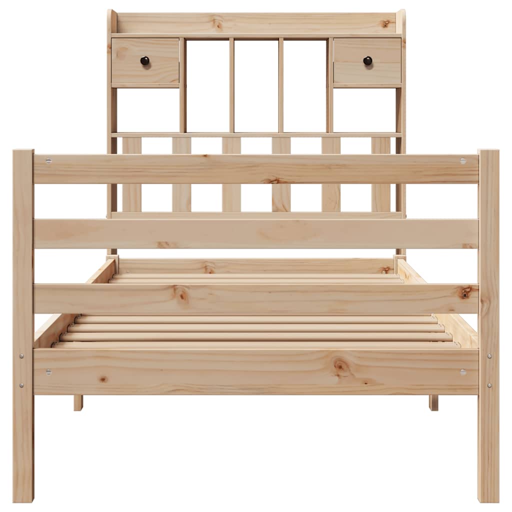 seng med reol uden madras 75x190 cm massivt fyrretræ