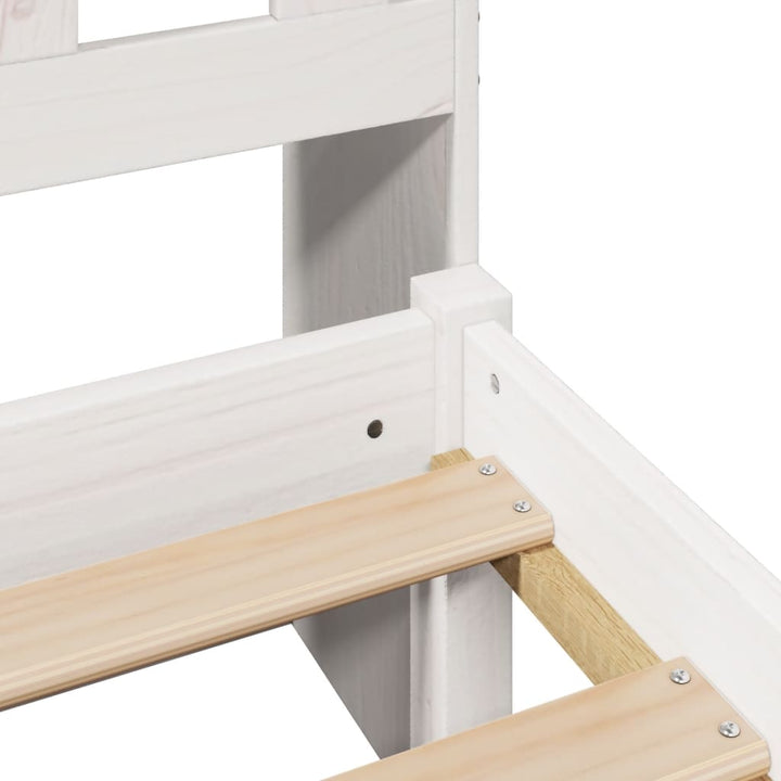 seng med reol uden madras 75x190 cm massivt fyrretræ hvid