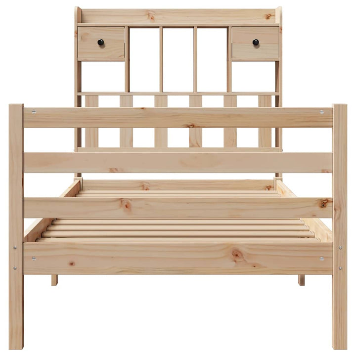 seng med reol uden madras 90x190 cm massivt fyrretræ