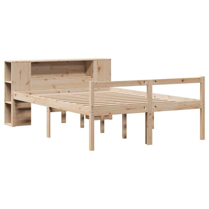 seng med reol uden madras 135x190 cm massivt fyrretræ
